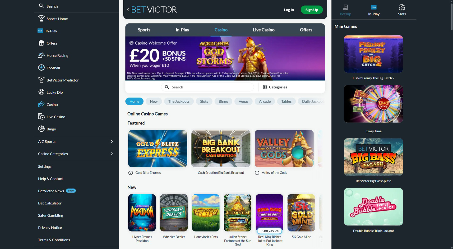 3. BetVictor Casino - Strong Visa Casino Value